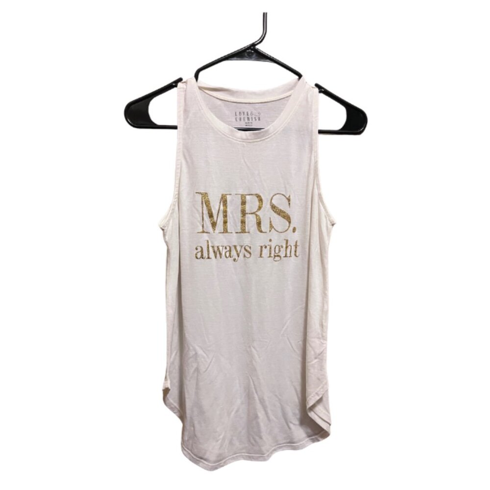 Women's White 'MRS. always right' Graphic Tank Top